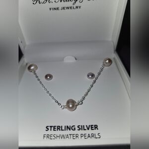 Macy's Sterling Silver Freshwater Pearl Necklace Set